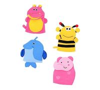 OFFIGAM 4Pcs Exfoliating Bath Gloves Cartoon Dual Use Rubbing Towels for Home and Travel Lightweight and Portable Bathing Accessories for Fun and Engaging Bath Experience
