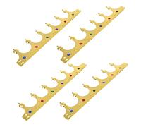 OFFIGAM 4pcs Gold Royal Crowns for Boy Girl Birthday Parties Costume Accessory for Kings Eye-catching Prince Crown Props for Dress-up and Celebrations