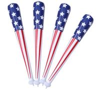 OFFIGAM 4pcs Inflatable Baseball Bats American Flag Design for Independence Day Parties Party Supplies and Favors for Boys and Girls and Adults Fun Photo Props and Decorations