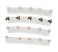 OFFIGAM 4pcs Invisible u Shape Hair Combs Stretchable Hair Finishing Fixer Clips Tame Comfort Suitable for Women and Girls