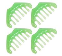OFFIGAM 4Pcs Jade Green Resin Gua Sha Hair Scalp Massage Combs with Wide Teeth, Head Scalp Massager and Scraping Comb for Hair Care and Body Relaxation