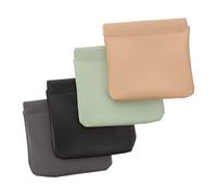 OFFIGAM 4pcs Large Squeeze Cosmetic Bags Set Portable Pocket Makeup Pouch for Purse Travel Coin Change Purses Women’s Reusable Storage Pouches