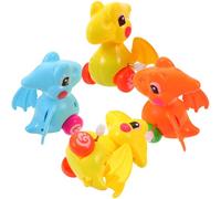 OFFIGAM 4Pcs Mini Wind-up Dinosaur Cars for Realistic Clockwork Vehicle for Boys and Cognitive Development Plaything Interaction