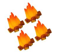 OFFIGAM 4Pcs Miniature Fake Campfire Ornament Dollhouse Decoration Versatile Flame Fire Prop for Home and Office Decor Stylish Mini Campfire Model for Fairy Garden and House