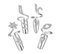 OFFIGAM 4pcs Rhinestone Nail for Women Open Fingernail Decorative Jewelry Elegant Alloy Design for Weddings Proms and Special Occasions Comfortable Hand Jewelry