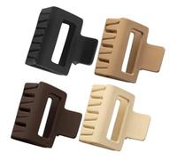 OFFIGAM 4pcs Square Hair Claw Clips for Thick and Thin Hair Elegant Minimalist Design Resin and Plastic Non-rust Strong Hold for Women and Girls