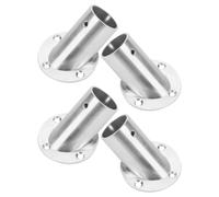 OFFIGAM 4pcs Stainless Steel Closet Rod Brackets with Angled Flange Supports for Clothes Rail Holder Wardrobe Corner Mounts Easy Installation Elevated Design for Hanging Bars