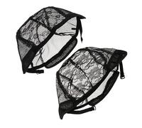 OFFIGAM 4pcs u Shape Wig Hair Nets Elastic Lace Wig Caps Mesh Nets for Hairpiece Use under Ballet Bun