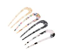 OFFIGAM 4pcs U Shaped Acetate Hair Pins Vintage Simple Headdress for Women Durable and Lightweight Hair Clips for Elegant Hairstyles for Daily Wear and Special Occasions
