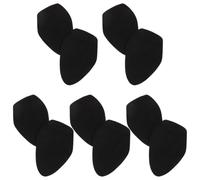 OFFIGAM 5 Pairs Shoe Sole Protector with Adhesive Suede Fabric for Dance Shoes, Noise Reducing and Slip-Resistant Oval Forefoot Stickers, for Latin Dance Training on Hard Flooring, Black
