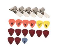 OFFIGAM 5 Set Metal Guitar Picks Clamps for Guitar Accessories for Acoustic Playing Includes Metal Picks Clips Random Color