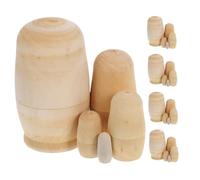 OFFIGAM 5 Sets White-breasted Russian Nesting DIY Matryoshka Dolls Blank Dolls Blanks DIY Matrioska Wooden