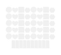 OFFIGAM 50 Pieces Acrylic Keychain Blanks Set with Square, Hexagon, and Heart Shapes for DIY Sublimation Ornaments and Crafting Accessories