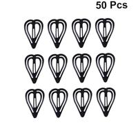 OFFIGAM 50pcs Alloy Hair Clips Heart Shape Bobby Pins Side Bang Clips for Women and Girls Black Metal Hair Barrettes Random Style