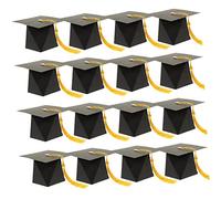 OFFIGAM 50pcs Graduation Candy Boxes Doctoral Cap Shape Treat Holders Easy Assembly Sweet Wrapping Box for Graduation Party Favors for Treats