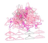 OFFIGAM 50pcs Plastic Doll Clothes Hangers Mini Dress Holding Racks for Organizing Doll Clothing for Room and Closet Storage