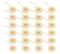 OFFIGAM 50pcs Unfinished Wooden Flower Slices DIY Blank Craft Decor Rustic Flower Cutout Pieces for Table and Door Decoration