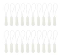 OFFIGAM 50pcs White TPU Zipper Pull Tabs Sturdy Zipper Pullers for Clothing Luggage Bags Portable Repair Rope Accessories Suitable for Jackets Suitcases