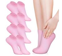 OFFIGAM 5pairs Reusable Silicone Moisturizing Socks for Women Elastic Foot Care Gel Socks for Dry Cracked Feet Deep Moisture Preservation Easy to Use and Washable
