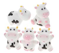 OFFIGAM 5pcs Cow Doll Bath for Boy Girl Squeeze Sound Fun for Bathtub Pool Play Educational Animal Figures for Safe Easy to Grasp