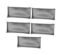 OFFIGAM 5pcs Microphone Bag: Pu Leather Microphone Storage Bag with Zipper - Wireless Mic Carrying Case for Outdoor Travel Storage