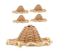 OFFIGAM 5pcs Miniature Rattan Weaving Dollhouse Hats DIY Craft Accessories for Imaginative Projects Charming Decorative Caps for Artists and Enthusiasts