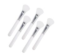 OFFIGAM 5pcs Silicone Facial Mud Applicator Brush for Women Transparent Crystal Handle Face Mask Brush Skincare Tool Compact Portable Easy to Clean