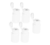 OFFIGAM 5pcs Travel Pill Bottle 80cc Cylindrical Pet Plastic Containers with Lids Lightweight Elegant Design Mini Medicine Bottle Organizer for Portable Capsule Storage