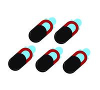 OFFIGAM 5pcs Webcam Privacy Covers for Laptop and Phone Webcam Protector Camera Cover Stickers with Slide Black and Red