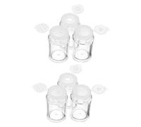 OFFIGAM 6pcs 10ml Empty Loose Powder Bottles Sifter and Lid, Mini Travel Cosmetic Glitter and Eyeshadow Container, Female Makeup Supply Flip Lid 12-hole, 3-hole and Single-hole Inserts