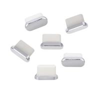 OFFIGAM 6pcs Aluminium Alloy Type-c Plugs for Mobile Phone Data Charging Port, Protects against Pocket Fluff, Easy to Install, Silver Dust Covers for Phone USB C Port Protector