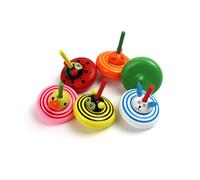 OFFIGAM 6pcs Colorful Wooden Animal Tops Creative Funny Gyroscopes for Stimulate Imagination Coordination Safe Sensory Random Styles