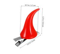 OFFIGAM 6pcs Devil's Horn Hair Accessories Clips Red Faux Demon Hair Clip Barrettes Black Resin