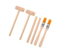 OFFIGAM 6pcs Dinosaur Dig Tools Kit Archaeological Excavation for Boys Gemstone Digging Tools with Wooden Hammer Brush for Fun