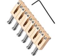 OFFIGAM 6pcs Electric Guitar Bridge Saddle System Durable Brass Parts for Enhanced Sound Quality for All Skill Levels for Guitar Enthusiasts
