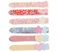 OFFIGAM 6Pcs Hair Fringe Stickers for Women Easy to Use Hair Bang Patches Bangs for Makeup Cleansing Random Style Glitter Heart Star Designs