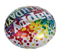 OFFIGAM 6pcs Happy Birthday Helium Balloons: Round Foil Balloons For Birthday Party Decorations - Colored Background Prop For Indoor Outdoor Use