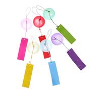 OFFIGAM 6pcs Japanese Style Glass Wind Chimes Colorful Patio Hanging Bells for Outdoor Gardens Balcony Decorative Summer Accent with Authentic Cultural Design