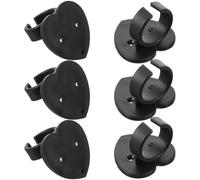 OFFIGAM 6pcs Microphone Holder Wall-mounted Clamps Heart-shaped Abs Microphone Accessories with Nameplate Fixer Clean Appearance for Live Sound Stage
