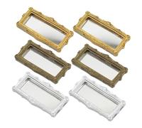 OFFIGAM 6pcs Miniature Dollhouse Mirrors Design for Decoration Living Room Bedroom and More Antique Bronze