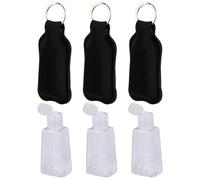 OFFIGAM 6pcs Portable Refillable Bottle Covers with 3pcs 30ml Bottles Black Neoprene Protective Storage Case for Travel Perfume and Toiletry Containers