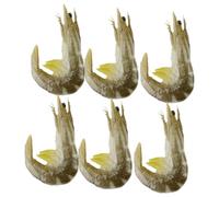 OFFIGAM 6Pcs Realistic Artificial Shrimp Models for Food Props Decoration Educational Shrimp for Learning Cognitive Development
