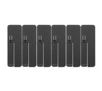 OFFIGAM 6pcs Ultra Thin Foldable Metal Phone Stand with Self Adhesive Backing for Hands-free Viewing, Lightweight Design in Black, for Airplane Trays and Office Desks