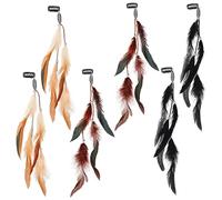 OFFIGAM 6pcs Vintage Hair Accessories for Women Lightweight Clip Extensions Unique Headdress for Cosplay and Festivals Comfortable Retro Style Plume Hair Clips