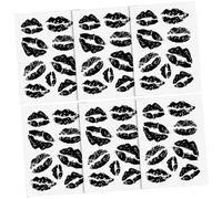 OFFIGAM 6sheets Lip Print Stickers Temporary Fake Body Sticker Paper for Women Fun Party