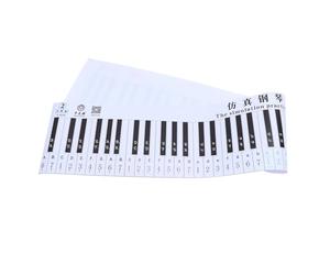 OFFIGAM 88-key Piano Keyboard Note Chart Sticker with Simplified Numbers, English Notes Sharp/flat Symbols, Black and White Practice Guide for Piano Learning and Instrument Accessories