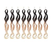 OFFIGAM 8pcs Boho Crochet Braids Synthetic Fiber Dreadlocks Wig Curly Crochet Hair Extensions for Women Unique Three-strand Design Soft Locs for Parties Daily Wear