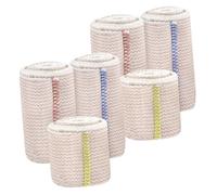 OFFIGAM 8pcs Breathable Elastic Compression Wraps with Self-Closing Paste Striped Design for Ankle Knee Wrist Skin-Friendly Lightweight Bands for Sports Fitness and Injury