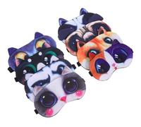 OFFIGAM 8pcs Cute Cat and Dog Sleep Masks with Light Blocking Strip, Soft Animal Blindfolds and Adults, Travel and Night Sleep Eye Covers for Party and Nap