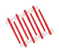 OFFIGAM 8pcs Dual Head Denture Brush with Soft Bristles Plastic Cleaner for False Teeth and Retainers Portable Oral Hygiene Tool for Thorough Denture Care
